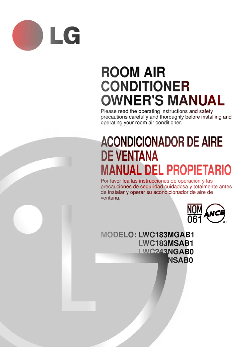 Página 1 del manual Manual de usuario LG LWC183MGAB1