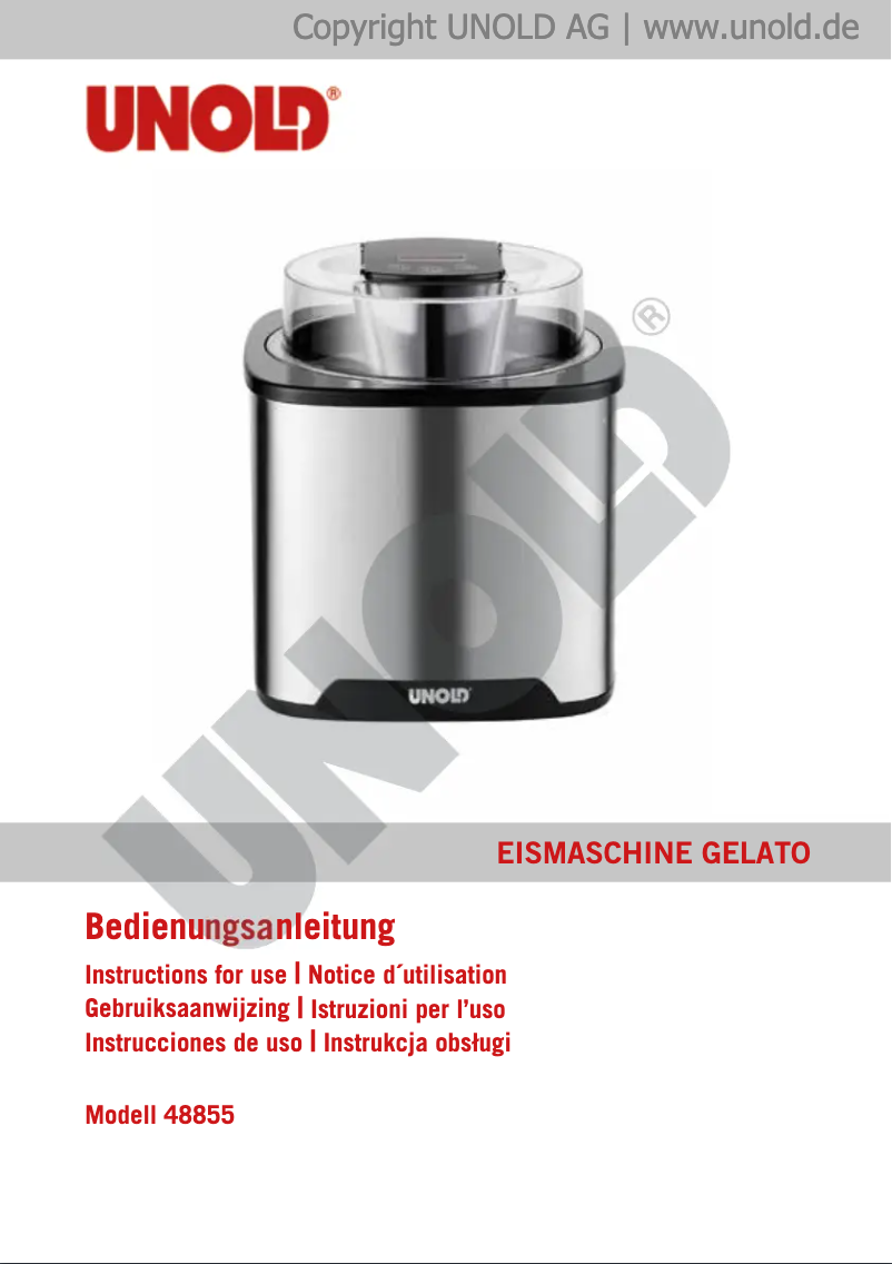 Imagen de la primera página del manual del dispositivo Gelato 48855