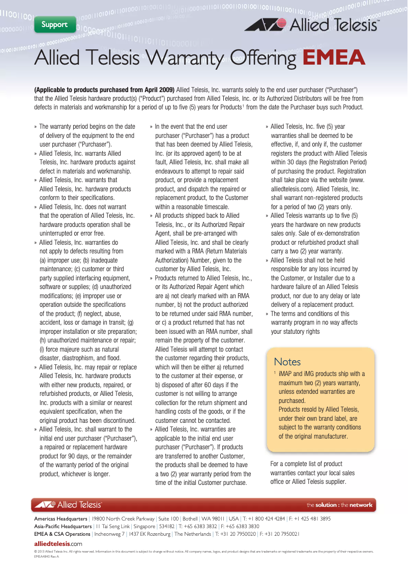 Imagen de la primera página del manual del dispositivo AT-TQ4600 1509R