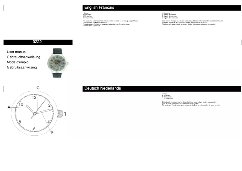 Imagen de la primera página del manual del dispositivo 0222