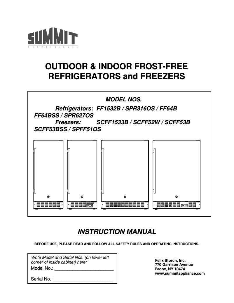 Imagen de la primera página del manual del dispositivo FF64BCSS