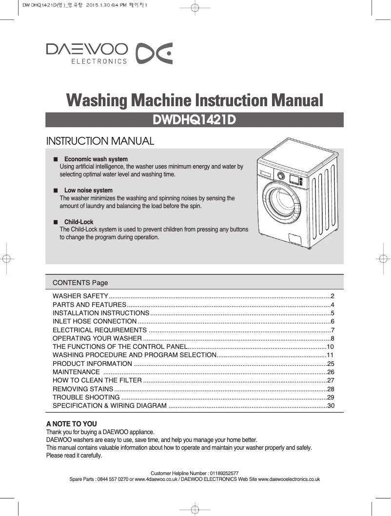 Página 1 del manual Manual de usuario Daewoo DWD-HQ1421D
