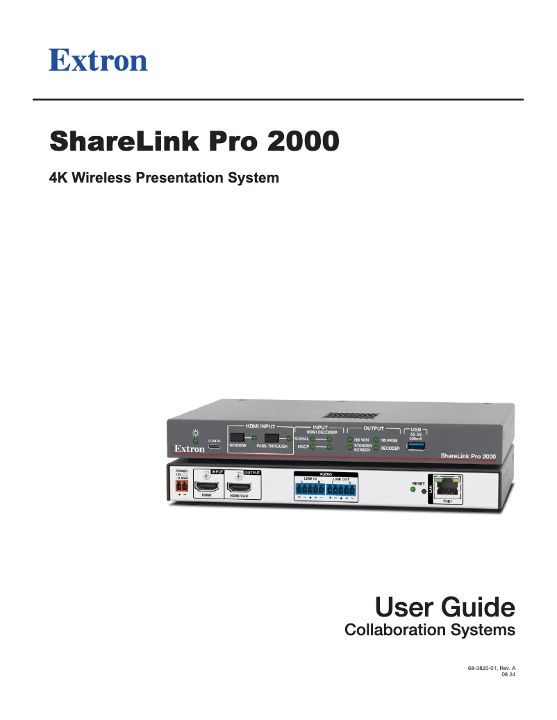 Imagen de la primera página del manual del dispositivo ShareLink Pro 2000