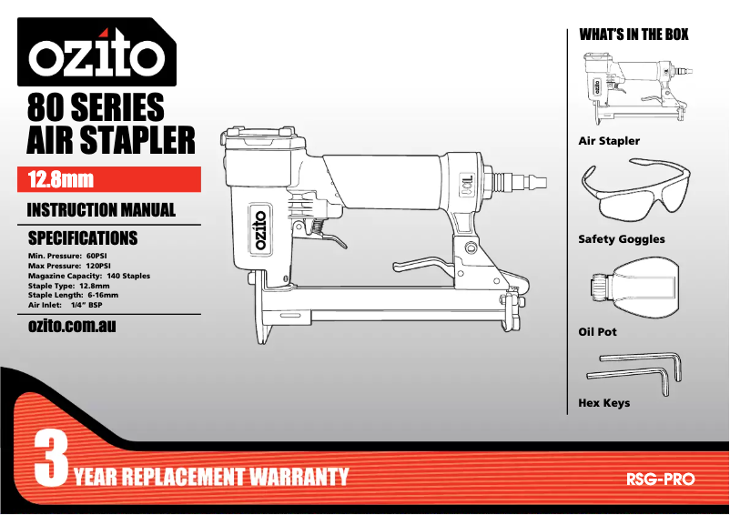 Página 1 del manual Manual de usuario Ozito RSG-PRO