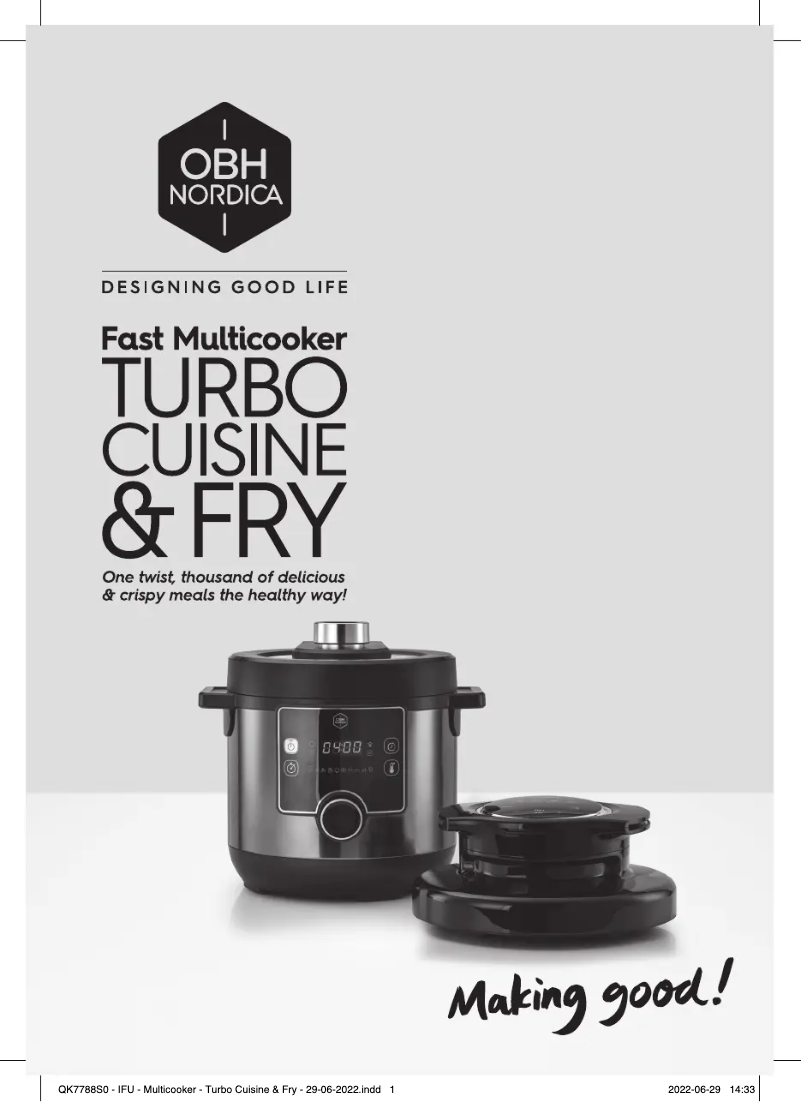 Página nº 1 - Manual de usuario OBH Nordica Turbo Cuisine & Fry QK7788S0