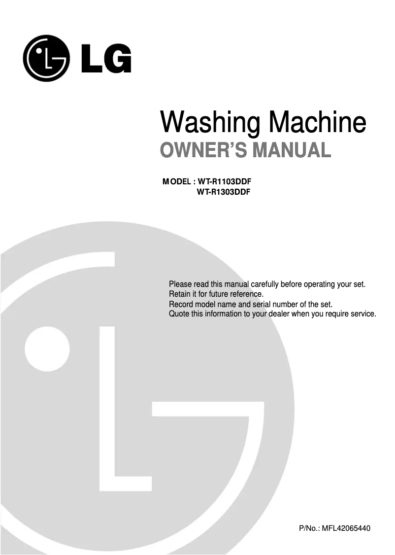 Página nº 1 - Manual de usuario LG T1003DDP3