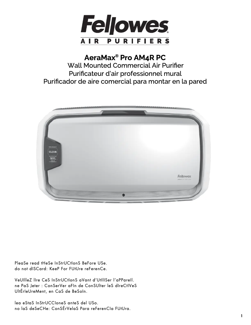 Imagen de la primera página del manual del dispositivo AeraMax Pro AM4R PC