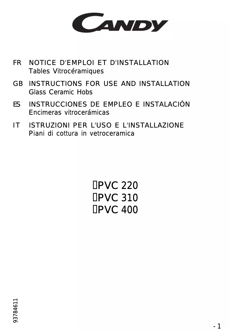 Imagen de la primera página del manual del dispositivo PC PVC 220 N
