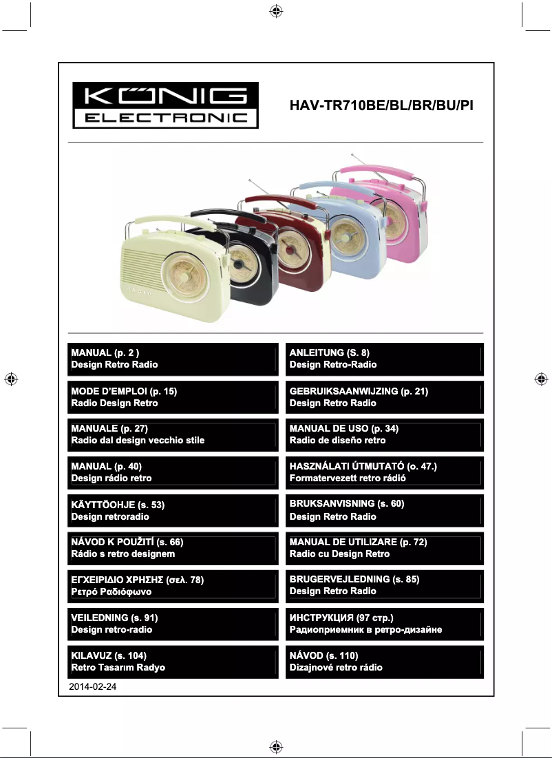 Página 1 del manual Manual de usuario Konig HAV-TR710BE