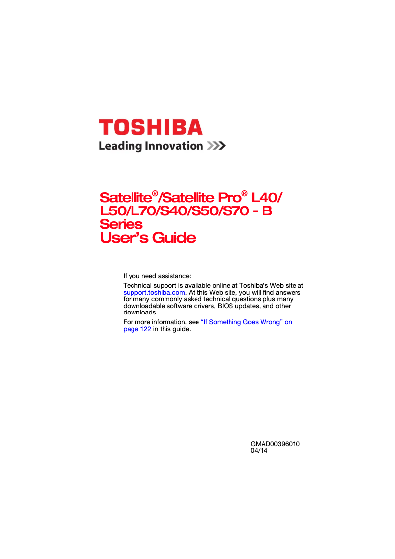 Página 1 del manual Manual de usuario Toshiba Satellite L70
