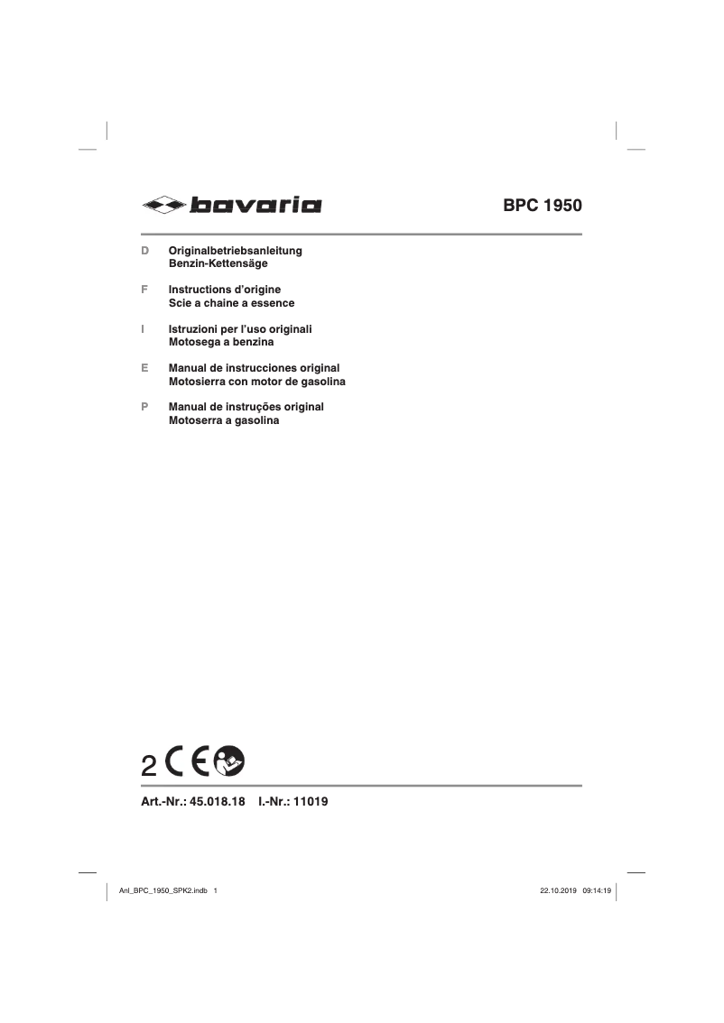 Imagen de la primera página del manual del dispositivo BPC 1950