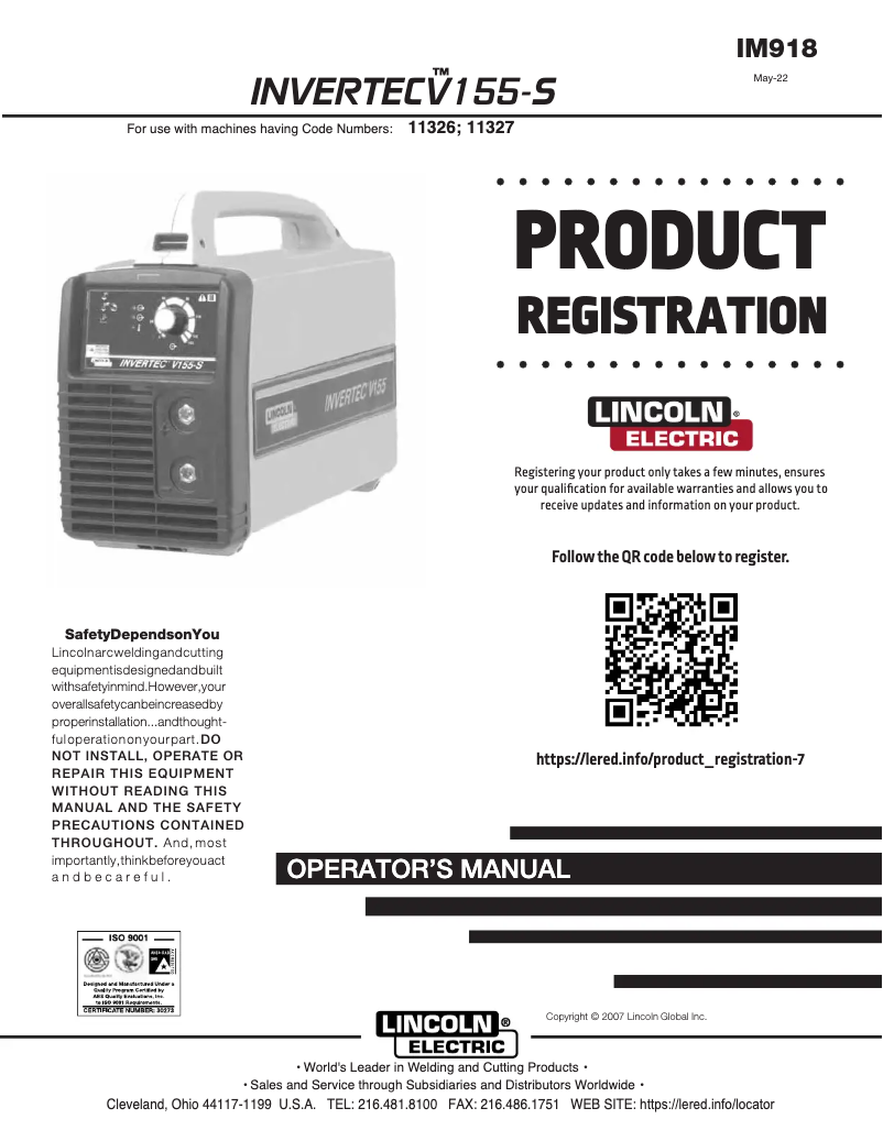 Imagen de la primera página del manual del dispositivo Invertec V155-S