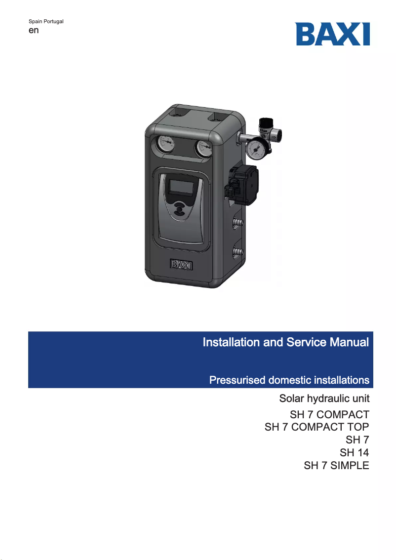 Página 1 del manual Manual de usuario Baxi SH 7 Compact