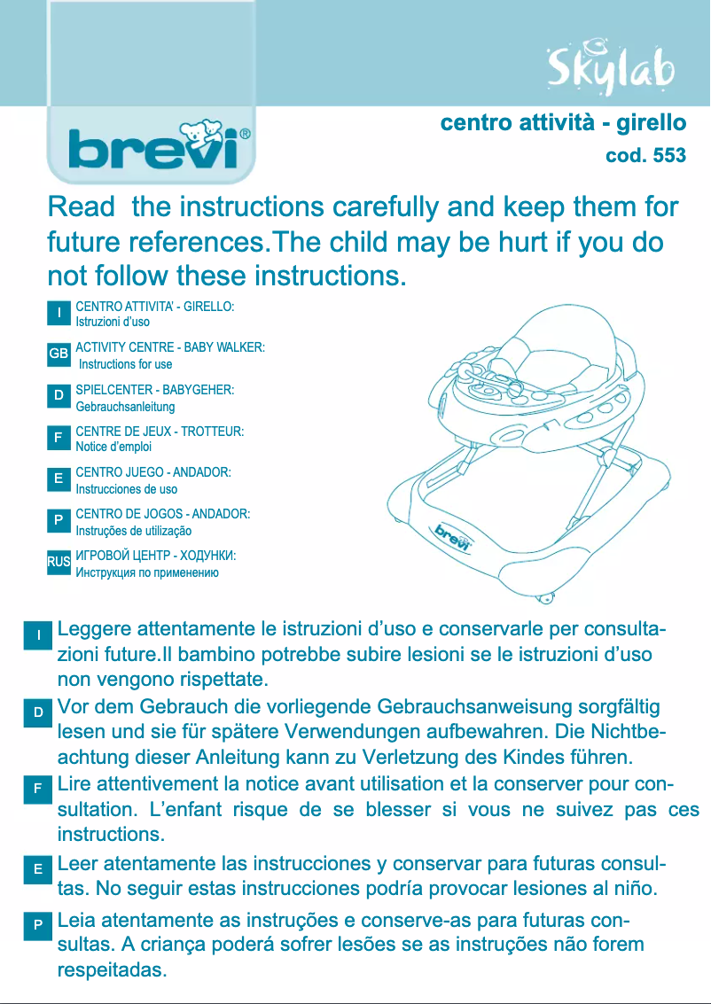 Imagen de la primera página del manual del dispositivo Skylab