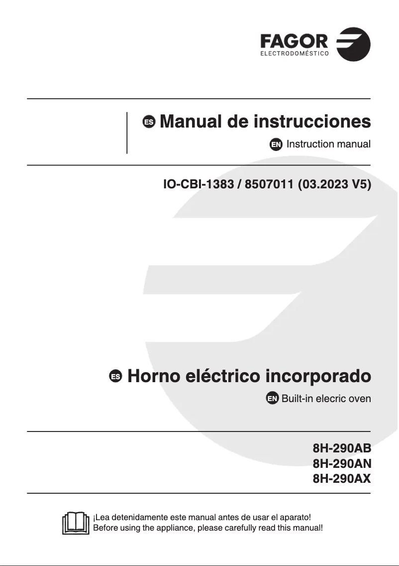 Página 1 del manual Manual de usuario Fagor 8H-290AX