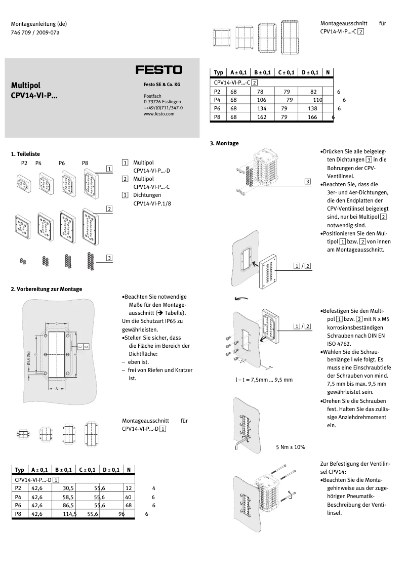 Página 1 del manual Manual de usuario Festo CPV14-VI-P6-1/8-C