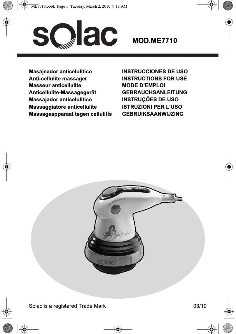 Página 1 del manual Manual de usuario Solac ME7710