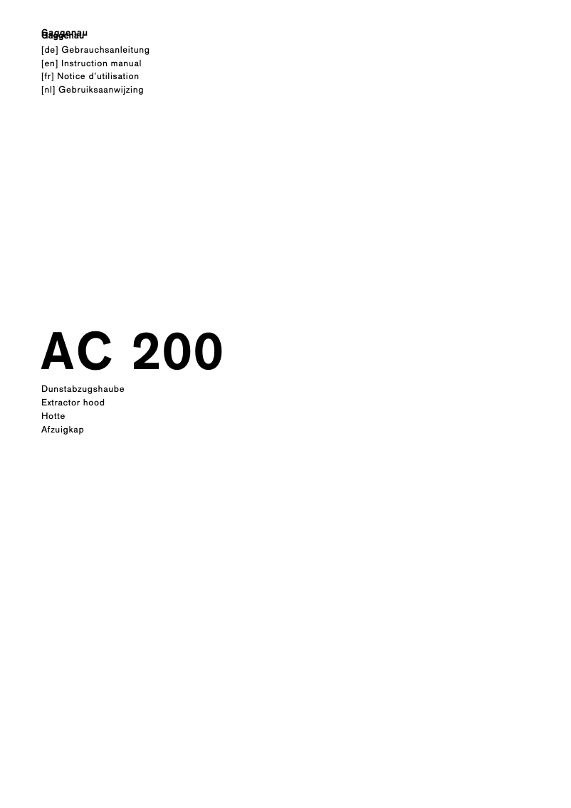 Imagen de la primera página del manual del dispositivo AC 200 180