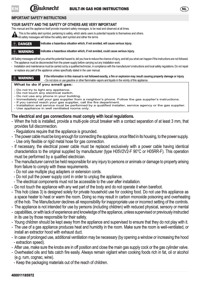 Imagen de la primera página del manual del dispositivo TGW 6465 IXL