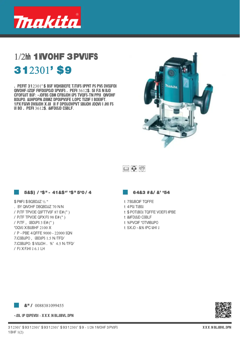 Página 1 del manual Ficha técnica Makita RP2301FCX