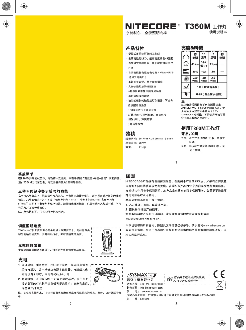 Imagen de la primera página del manual del dispositivo T360M