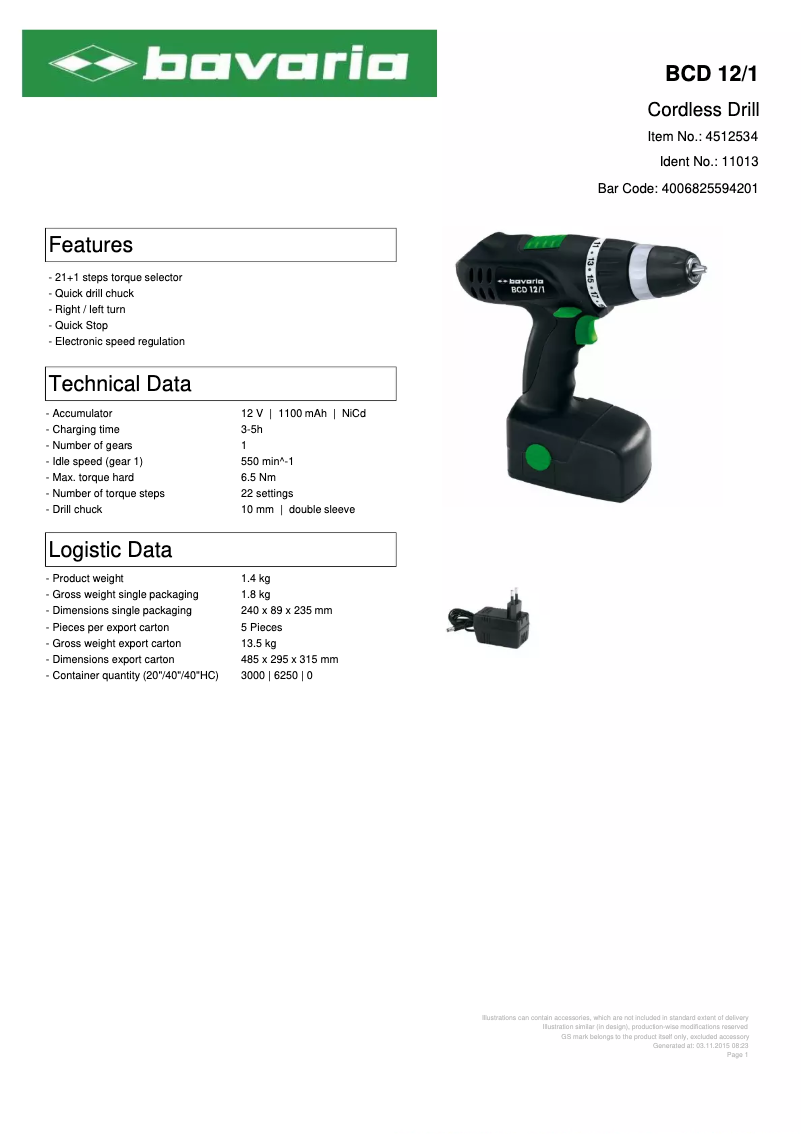 Imagen de la primera página del manual del dispositivo BCD 12/1