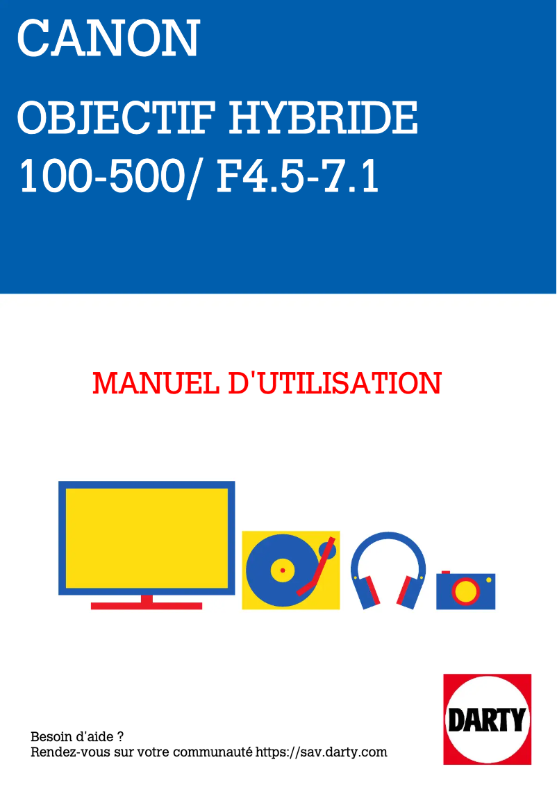 Imagen de la primera página del manual del dispositivo RF 100-500mm F4.5-7.1L IS USM