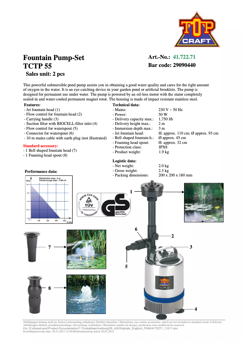 Página 1 del manual Manual de usuario Topcraft TCTP 55