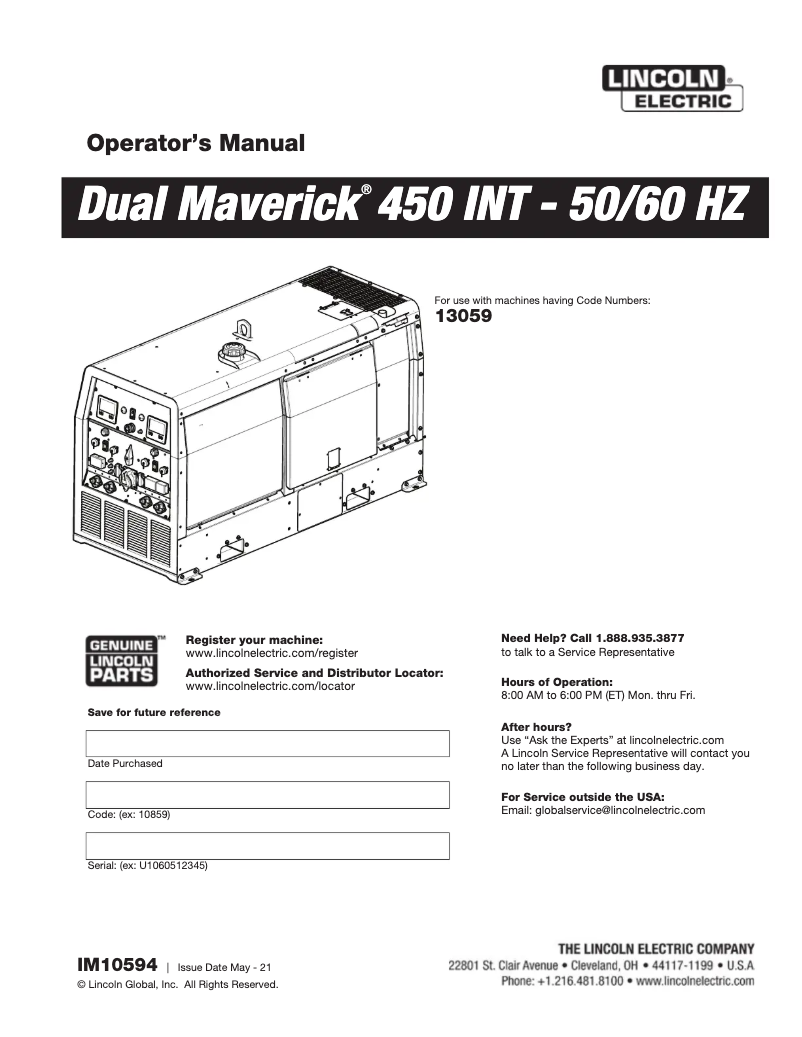 Imagen de la primera página del manual del dispositivo Dual Maverick 450 INT=