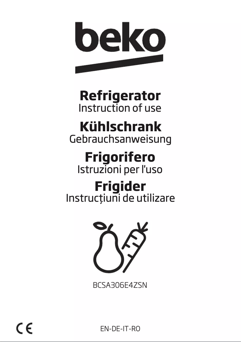 Imagen de la primera página del manual del dispositivo BCSA306E4ZSN