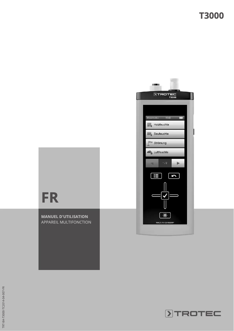 Página 1 del manual Manual de usuario Trotec T3000