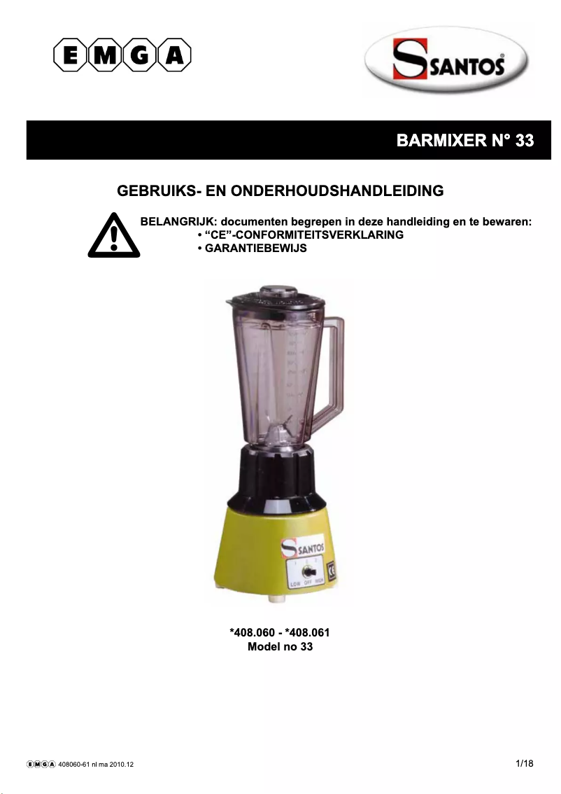 Imagen de la primera página del manual del dispositivo N° 33