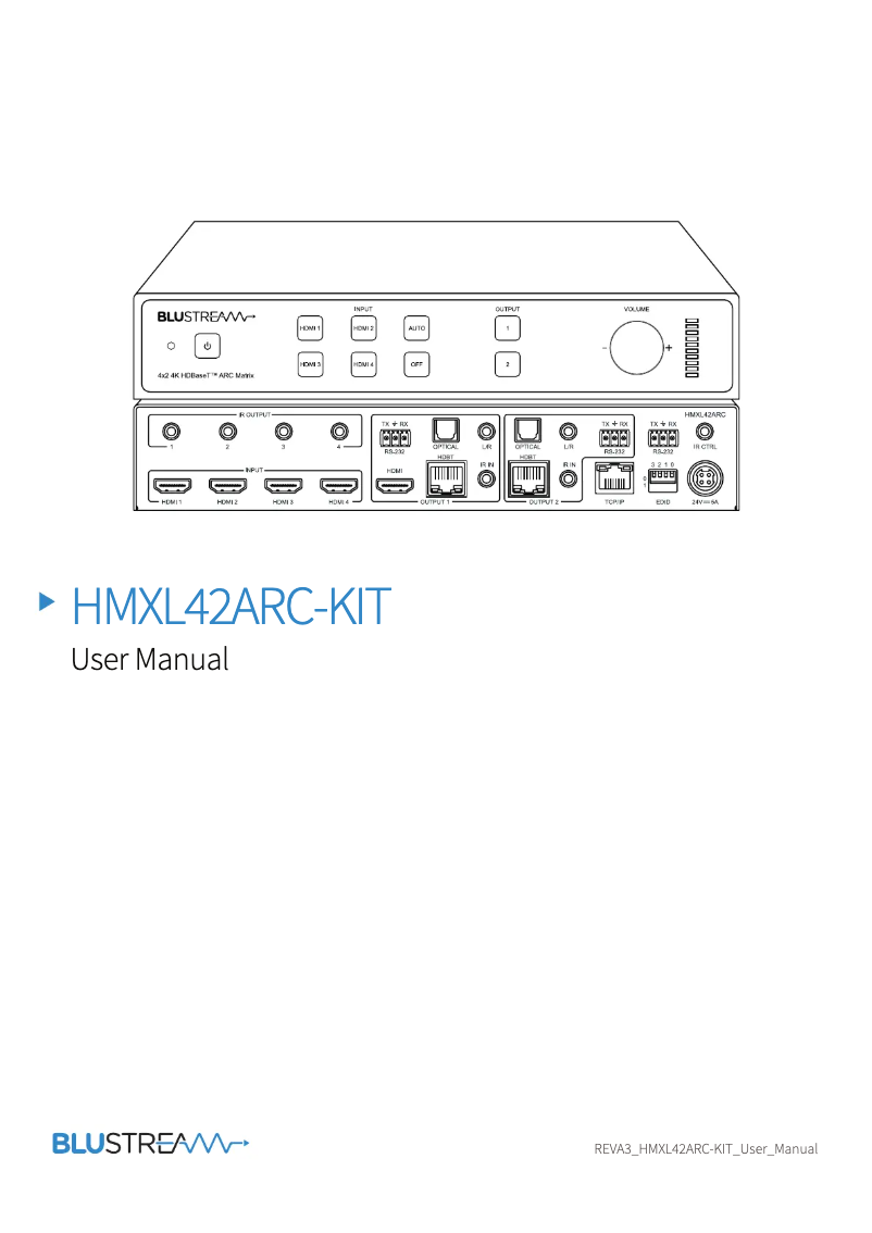 Imagen de la primera página del manual del dispositivo HMXL42ARC-KIT