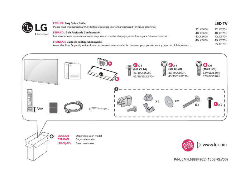 Imagen de la primera página del manual del dispositivo 40LX560H