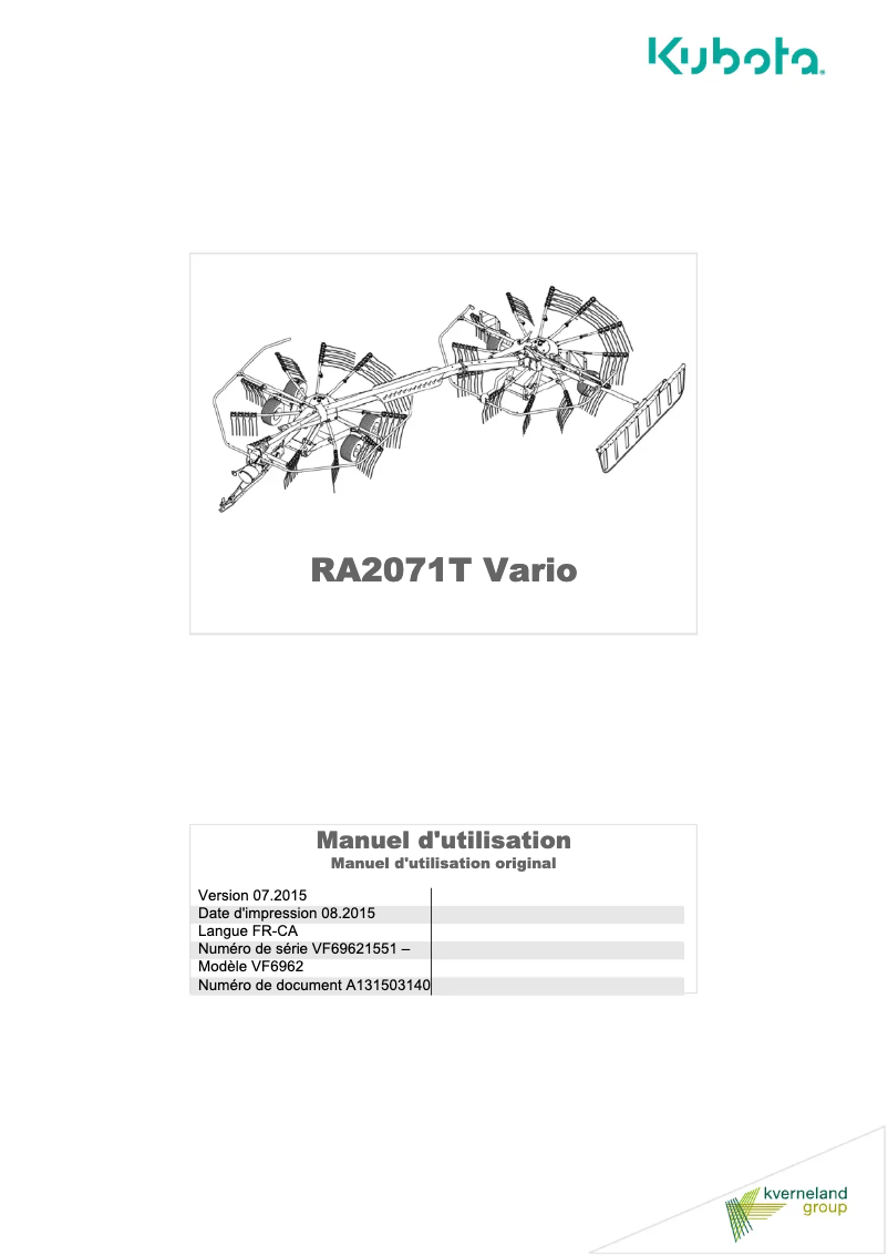 Imagen de la primera página del manual del dispositivo RA2071T EVO