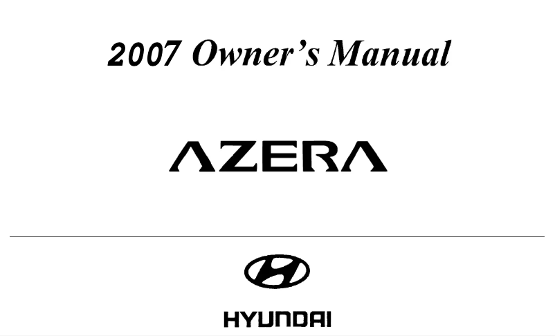 Imagen de la primera página del manual del dispositivo Azera (2007)