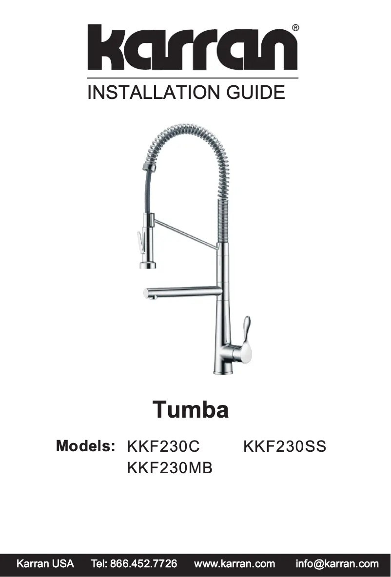 Página 1 del manual Manual de usuario Karran Tumba KKF230C