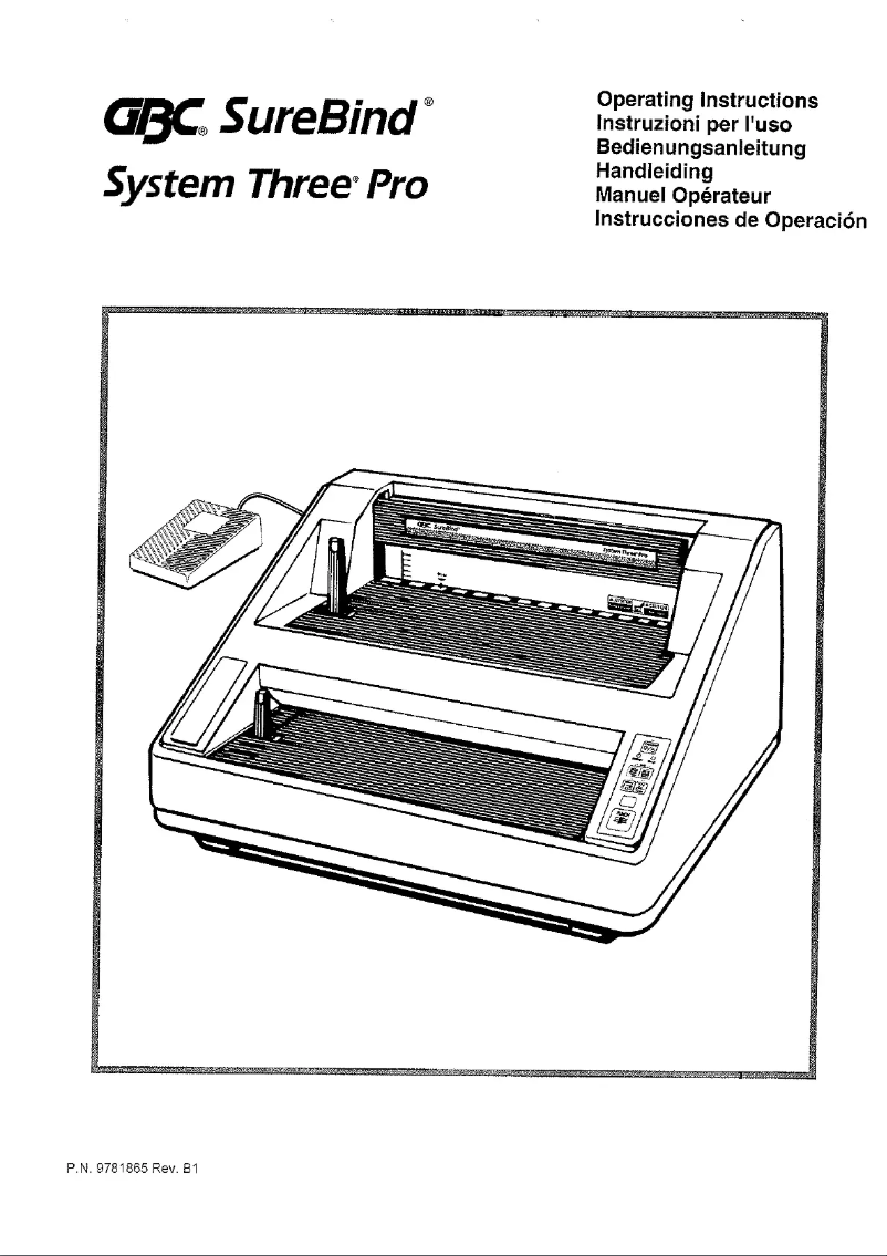 Página 1 del manual Manual de usuario GBC SureBind System Three Pro