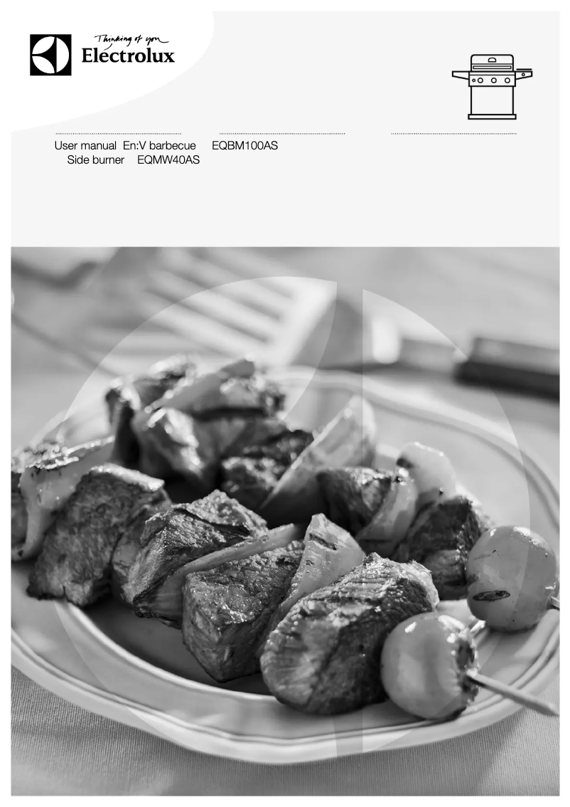 Página 1 del manual Manual de usuario Electrolux En:V barbecue EQBM100AS