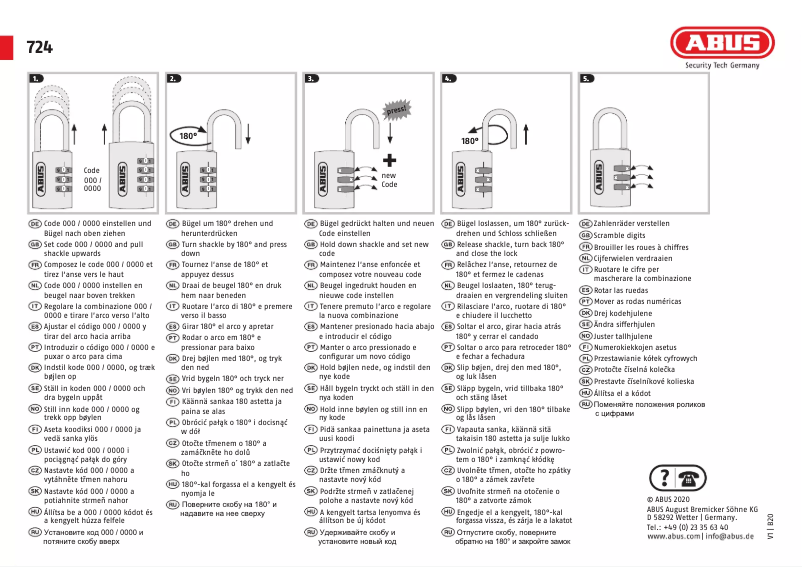 Imagen de la primera página del manual del dispositivo 724
