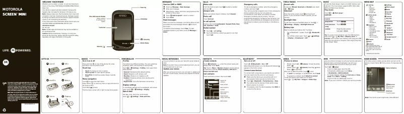 Página 1 del manual Manual de usuario Motorola Screen Mini EX132