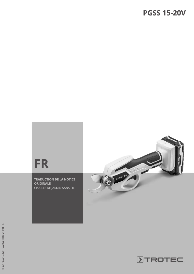 Página 1 del manual Manual de usuario Trotec PGSS 15-20V