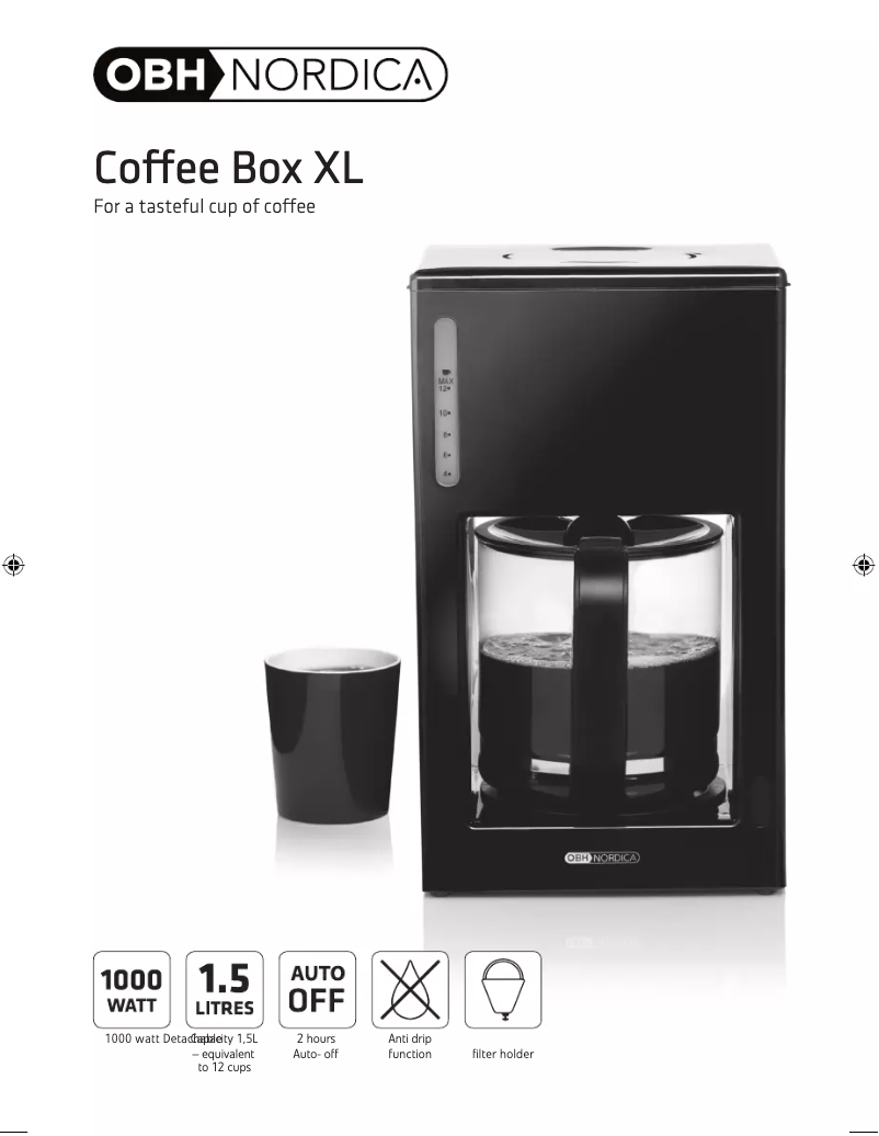 Imagen de la primera página del manual del dispositivo Coffee Box XL