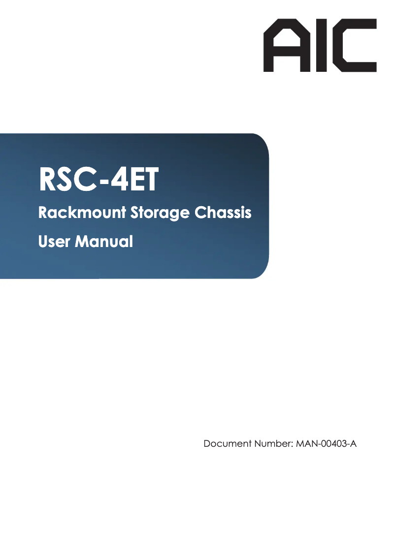 Página 1 del manual Manual de usuario AIC RSC-4ET