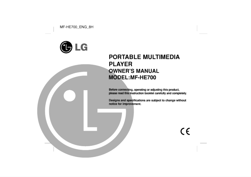 Página nº 1 - Manual de usuario LG MF-HE700