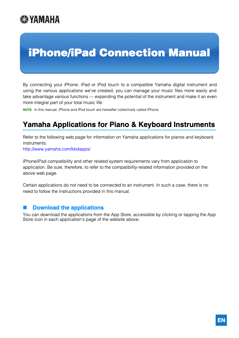 Imagen de la primera página del manual del dispositivo Clavinova CVP-208M