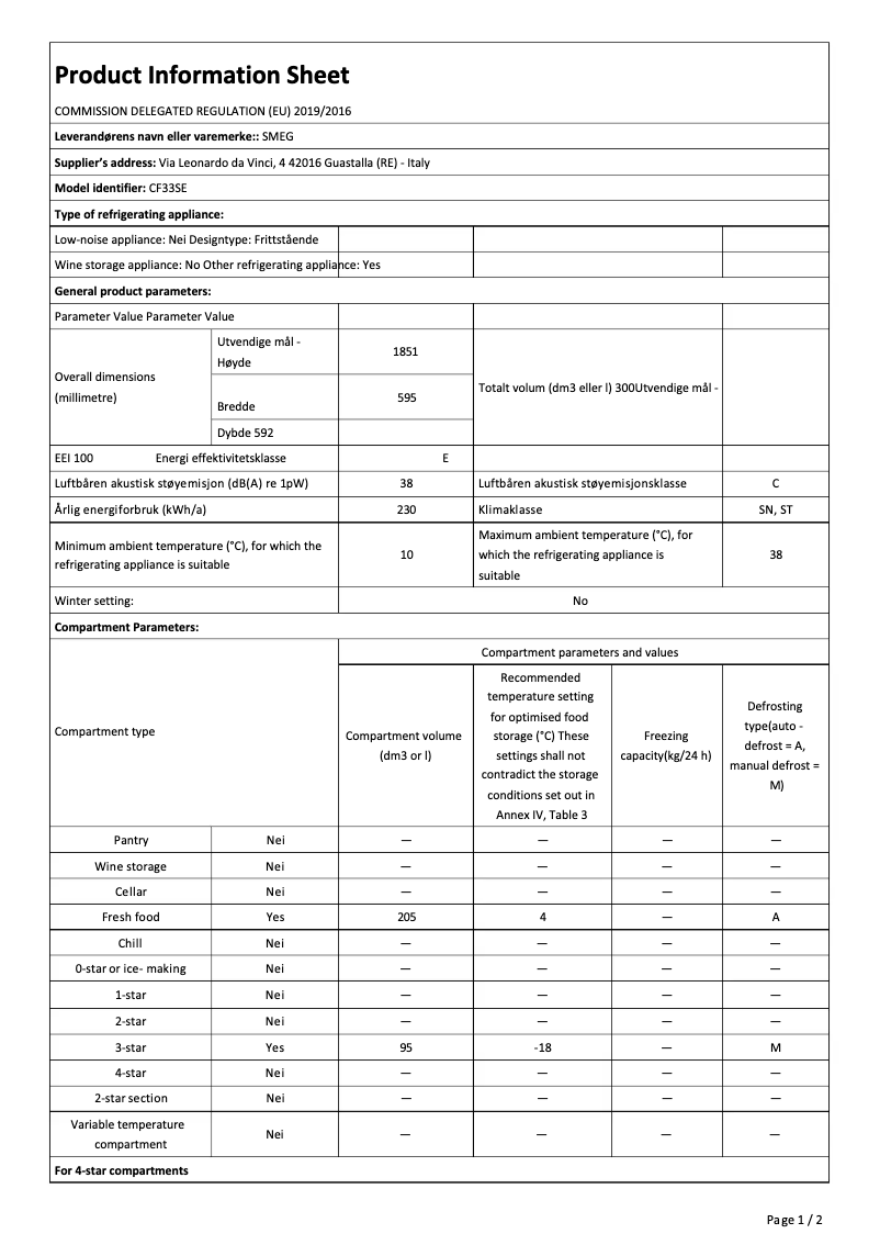Imagen de la primera página del manual del dispositivo CF33SE
