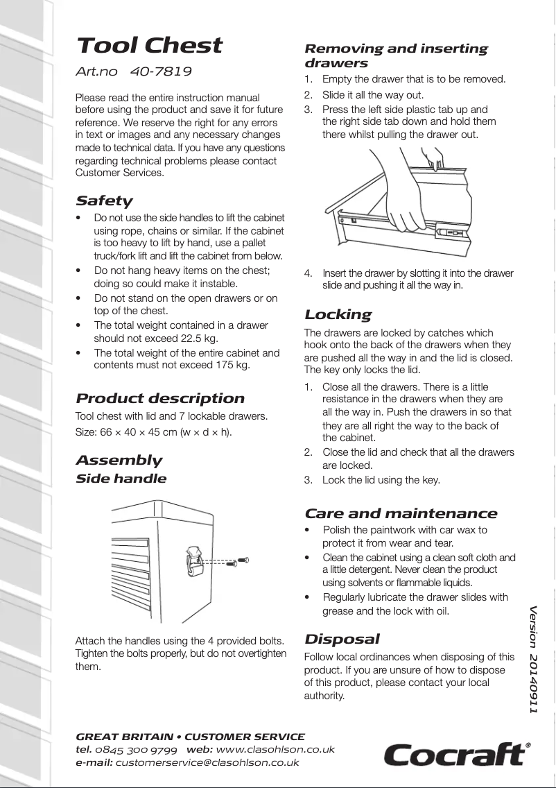 Imagen de la primera página del manual del dispositivo 40-7819