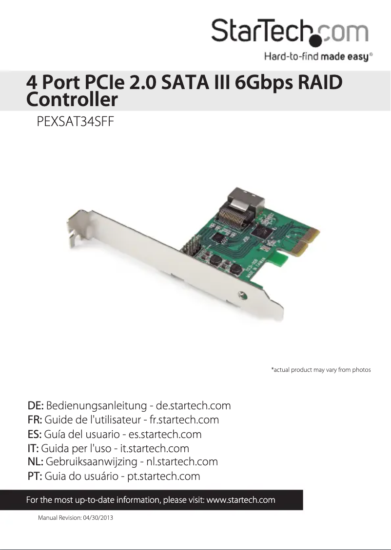 Página nº 1 - Manual de usuario StarTech.com PEXSAT34SFF