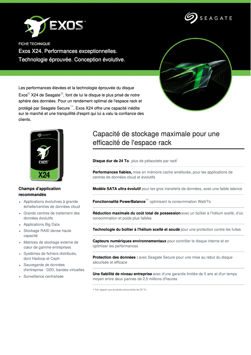 Página nº 1 - Ficha técnica Seagate Exos X24